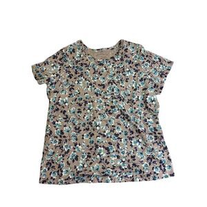 Woman Within Floral Short Sleeve Top 2XL (26/28) Multicolor Casual T-Shirt